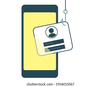 Personal Information Is Stolen By Phishing Scams. Smartphone.