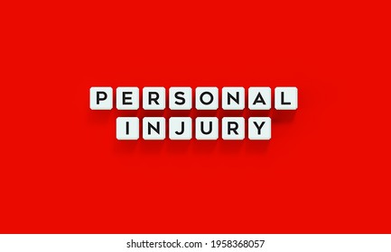 Personal Injury Law Copy Text On Cubes Legal Concept With Copy Space. Medical Treatment. Medical Insurance, 3d Rendered Illustration For Any Purpose. 