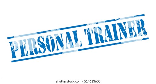 personal trainer blue stamp on white background - Powered by Shutterstock