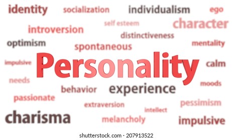 Personality Title Surrounded By Blurred Words Stock Illustration ...