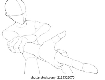 Perspective Drawing Human Body Stock Illustration 2115328070 | Shutterstock