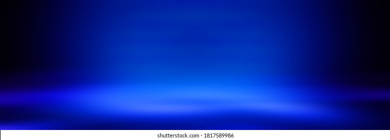 perspective floor backdrop blue room studio with light blue gradient spotlight backdrop background for display your product or artwork 