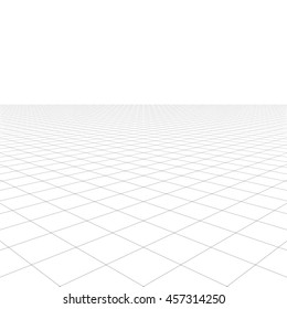 Perspective Grid Over White Background. 3D Rendering.