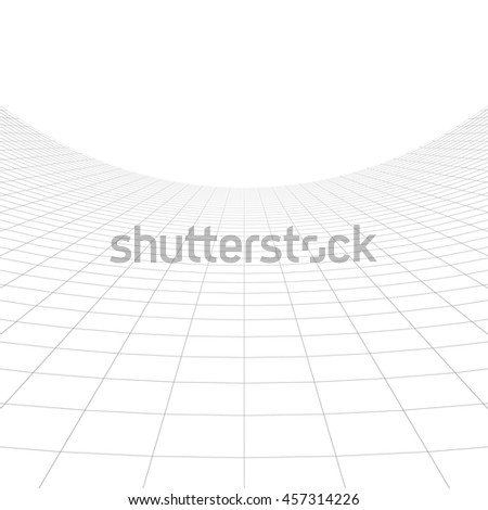 Perspective grid over white background. 3D rendering.
