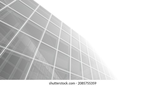 Perspective view of modern architecture 3d illustration