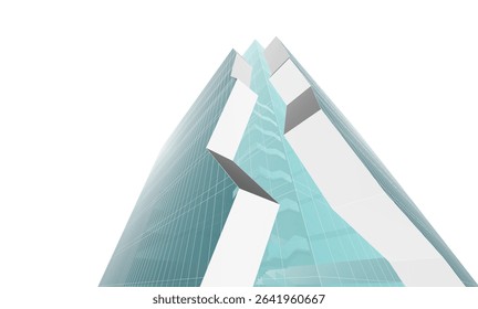 Perspective view of modern architecture 3d illustration