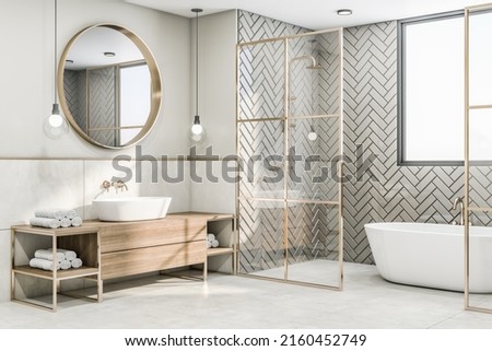 Similar – Image, Stock Photo Sink and mirror in modern bathroom