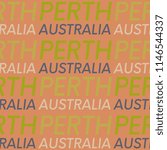 Perth, Australia seamless pattern, typographic city background, texture.