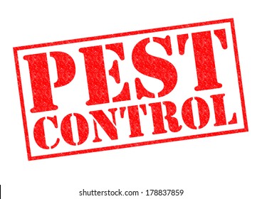 PEST CONTROL Red Rubber Stamp Over A White Background.