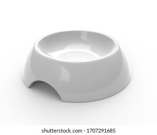 Pet Bowl Mockup. Dogs  Food Container Template. 3d Render.