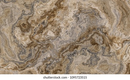 Petrified Wood Brown Pattern. Abstract Marble Texture And Background. 2d Illustration