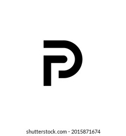 Pf Letter Initial Monogram Negative Space Stock Illustration 2015871674