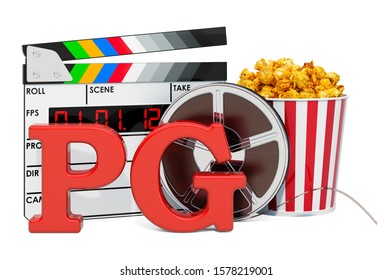 PG Guidance Suggested, Film Rating System Concept. 3D Rendering Isolated On White Background