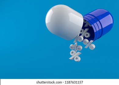 Pharmacy Sale Concept Isolated On Blue Background. 3d Illustration