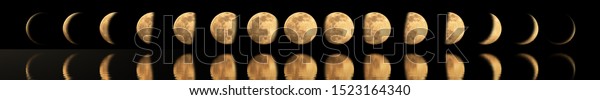 Phases Moon Shadow Moon Lunar Cycle Stock Illustration 1523164340 Phases Moon Shadow Moon Lunar Cycle Stock Illustration 1523164340