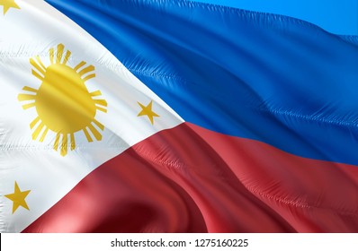 Philippine Flag 3d Waving Flag Design Stock Illustration 1275160225 