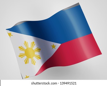 Philippine Flag On Wavy Plastic Flag Stock Illustration 139491521 ...