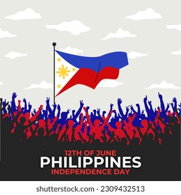 Philippine Independence Day. Happy national holiday. Celebrated annually on June 12 in the Philippines. Patriotic poster design.  Illustration - Powered by Shutterstock