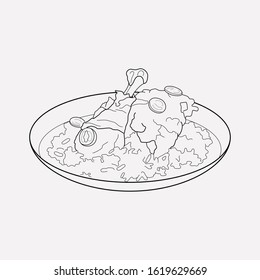 Philippines chicken adobo icon line element. illustration of philippines chicken adobo icon line isolated on clean background 