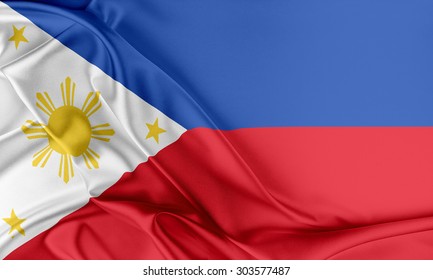 Highly Detailed Flag Philippines Waving Wind Stock Illustration ...