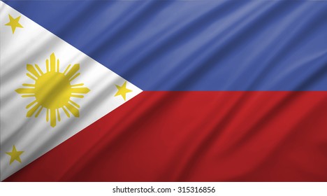 Philippines Flag Blowing Wind Background Texture Stock Illustration ...