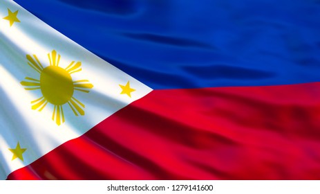 Philippines Flag Waving Flag Philippines 3d Stock Illustration 