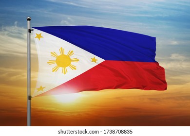 Philippines Flag Waving Cloudy Blue Sky Stock Illustration 1738708835 ...