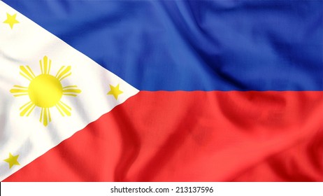 Highly Detailed Flag Philippines Waving Wind Stock Illustration ...