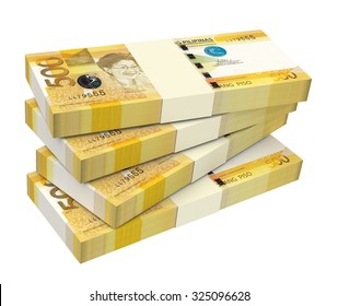 Philippines money isolated on white background. Computer generated 3D photo rendering.