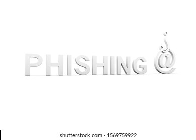 PHISHING concept white background 3d render illustration