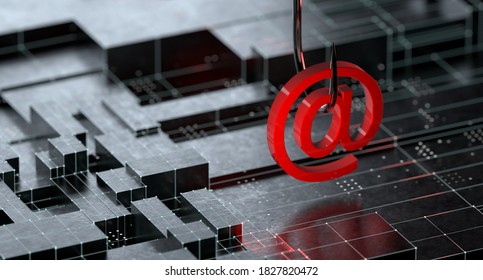Phishing Email Scam 3D Illustration