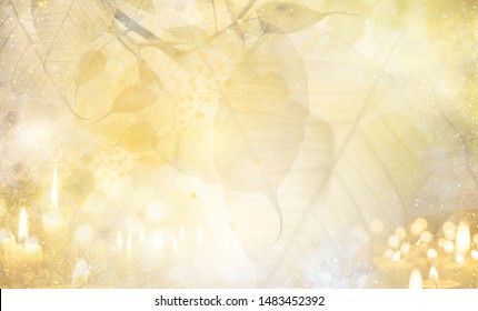 Pho leaf and candlelight abstract yellow design background  - Shutterstock ID 1483452392