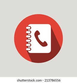 Phone Book Flat Icon Template