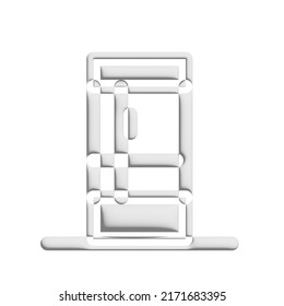 phone booth icon 3d isolated on white background Paper art style