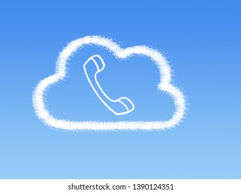 phone cloud shape on blue sky