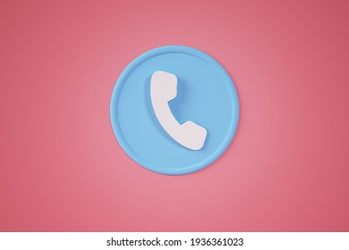 Phone Contact Button Concept 3d Rendering