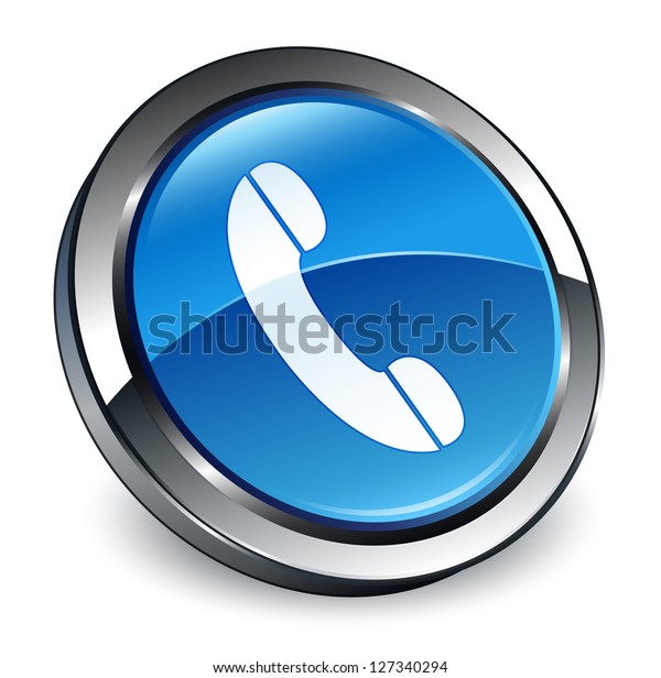 Phone Icon 3d Blue Button : illustration de stock 127340294 | Shutterstock