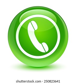 Phone Icon Glassy Green Button Stock Illustration 250823641 | Shutterstock