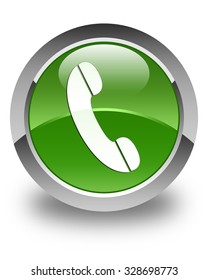 Phone Icon Glossy Soft Green Round Stock Illustration 328698773 ...