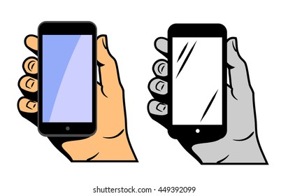 Similar Images, Stock Photos & Vectors of Mobile phone in hand front