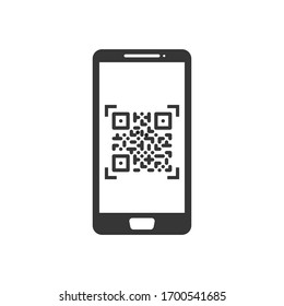 Phone Scan Qr Price Code Icon. The Outline Phone Scan Qr Price Code Illustration Icon For Web Design Isolated On White Background.