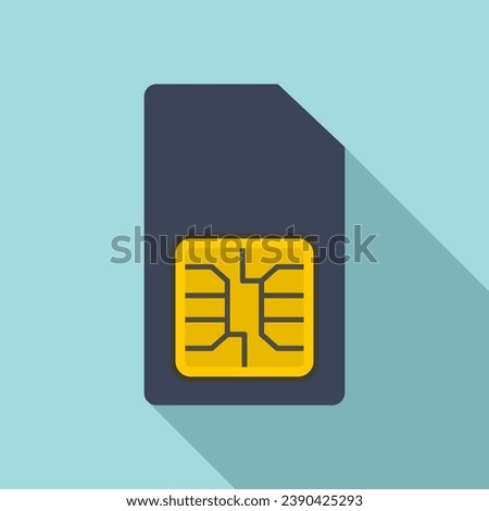 Phone sim card icon. Flat illustration of phone sim card  icon for web design
