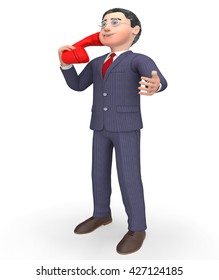 Phone Talking Representing Call Us And Render 3d Rendering