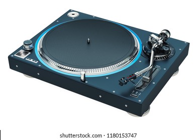 Phonograph Turntable. 3D rendering isolated on white background
