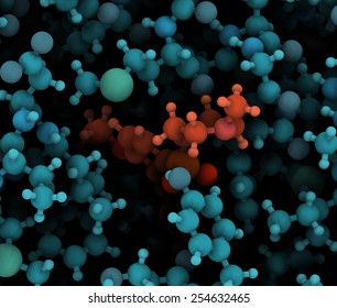 Phosphodiesterase 5 (PDE5) enzyme. Inhibition of this enzyme is the mechanism of action of sildenafil, tadalafil and vardenafil, used to treat erectile dysfunction. Atoms shown as color-coded spheres.
