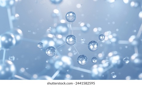 estructura molecular del ácido fosfórico 3d, modelo plano, ácido ortofosfórico, fórmula química estructural vista desde un microscopio