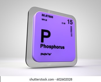 Phosphorus - P - Chemical Element Periodic Table 3d Render