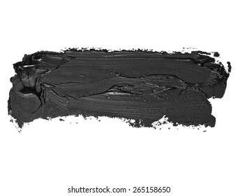 Photo Black Grunge Brush Strokes Oil Paint Isolated On White Background