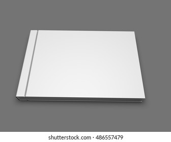 Photo Book Album Blank Hardcover Landscape Orientation Mock Up 3D Rendering.