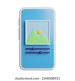 Photo Editing Apps 3D Rendering Illustration